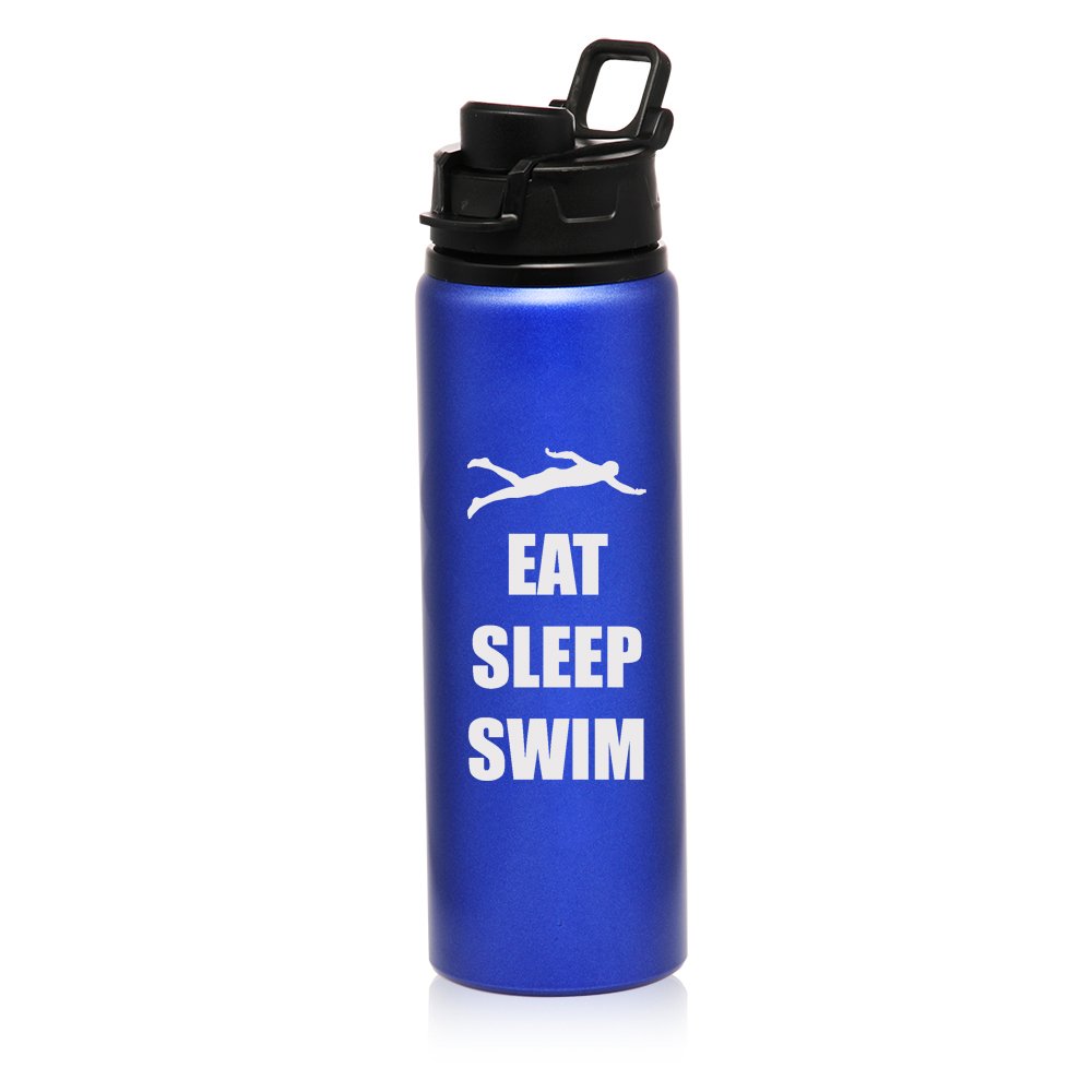 25 Oz Aluminium Sport Wasser Flasche Eat Sleep Swim Schwimmer, blau