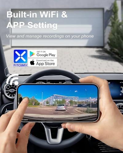 Fitcamx Front 4K+Rear 1080P Dash Cam