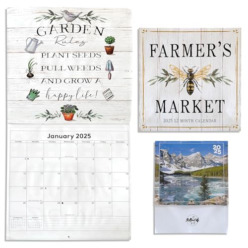 2025wallcalendarsetmonthlywithfarmhousestylenaturescenesandinspirationalquotes  Urban Country Home Decor 2025 wall calendar set monthly with farmhouse style nature scenes and inspirational quotes  urban country home decor