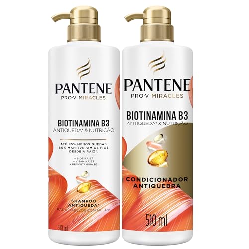 KIT Shampoo + Condicionador Pantene Antiqueda e Nutrição Biotinamina B3 510ml KIT Shampoo + Condicionador Pantene Antiqueda e Nutrição Biotinamina B3 510ml