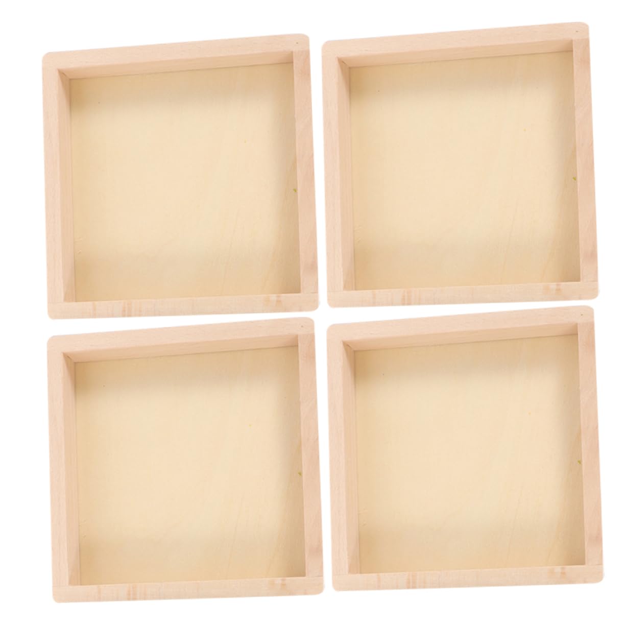 Artibetter 6-Sided Painting Tray for Blocks 4pcs Unfinished Wooden Puzzle Tray Puzzle Sorting Organizers for Boys and Girls