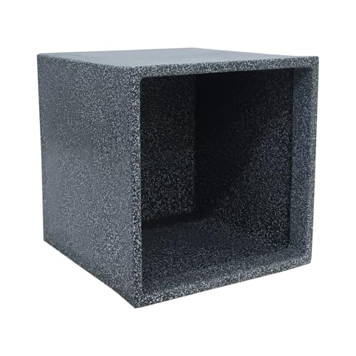 Image of Harshdeep Roto Pots - Quebec Square - Highly Durable, Lightweight 10 Inch Planter for Indoor Outdoor Home Balcony Garden Decor, UV Resistant Stone Finish (Grey Stone, Small)