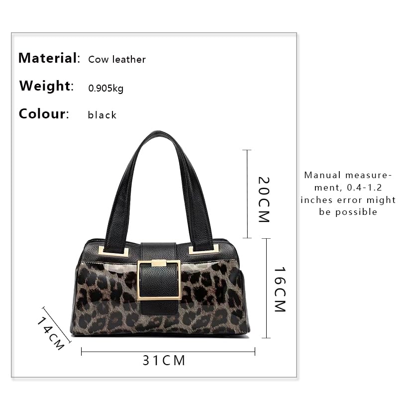Leopard print Genuine leather square handbag Underarm large capacity single shoulder cowhide women's pillow bag 2025 Light Storage3