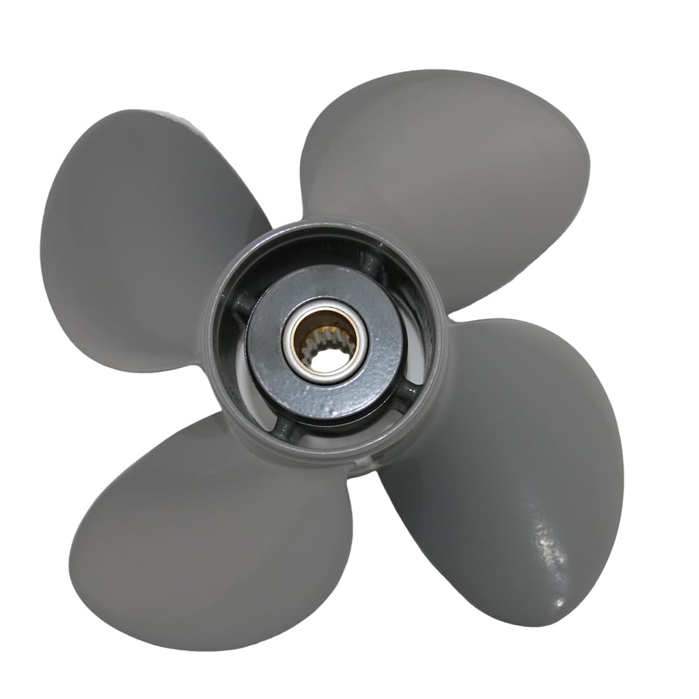 Boatman Außenbord-Propeller mit 4 Flügeln, passend für Honda-Motor 60–140 PS, 15 Spline-Zähne, rechts, Aluminium-Boot-Requisite