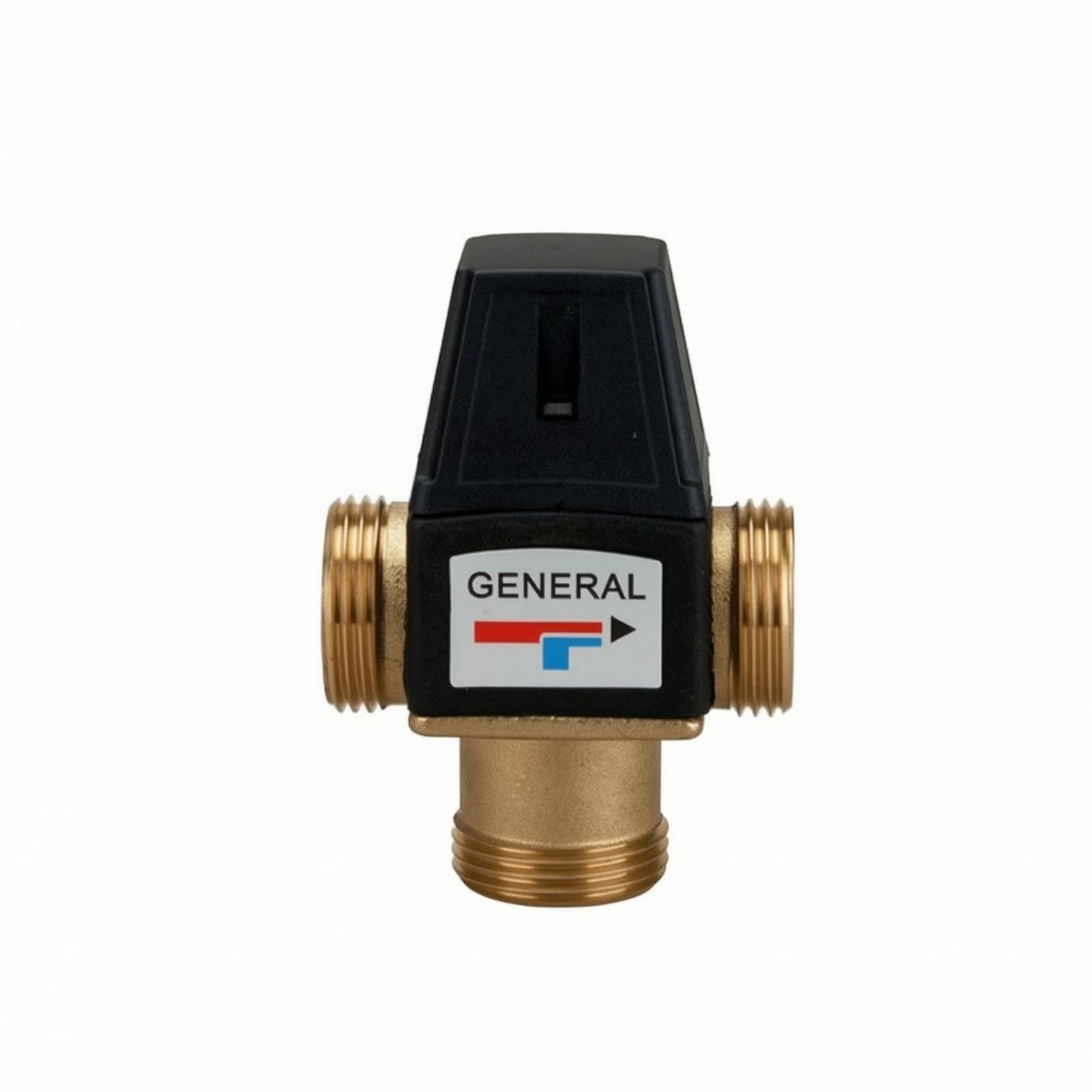 Válvula Termostática de Mezcla Válvula de Control Válvula de Agua Regulador Termostático Cuerpo de Latón con y Rango 35-60°C para Mezcla Segura, 6 Puntos/DN20 Rosca Externa