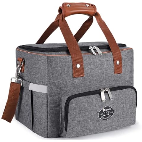 Pynhoklm 20L Insulated Lunch Bag Cooler Bag Foldable Picnic Bag Thermo Bag Carry Bag for Travel / Picnic / Shopping / Office Cover