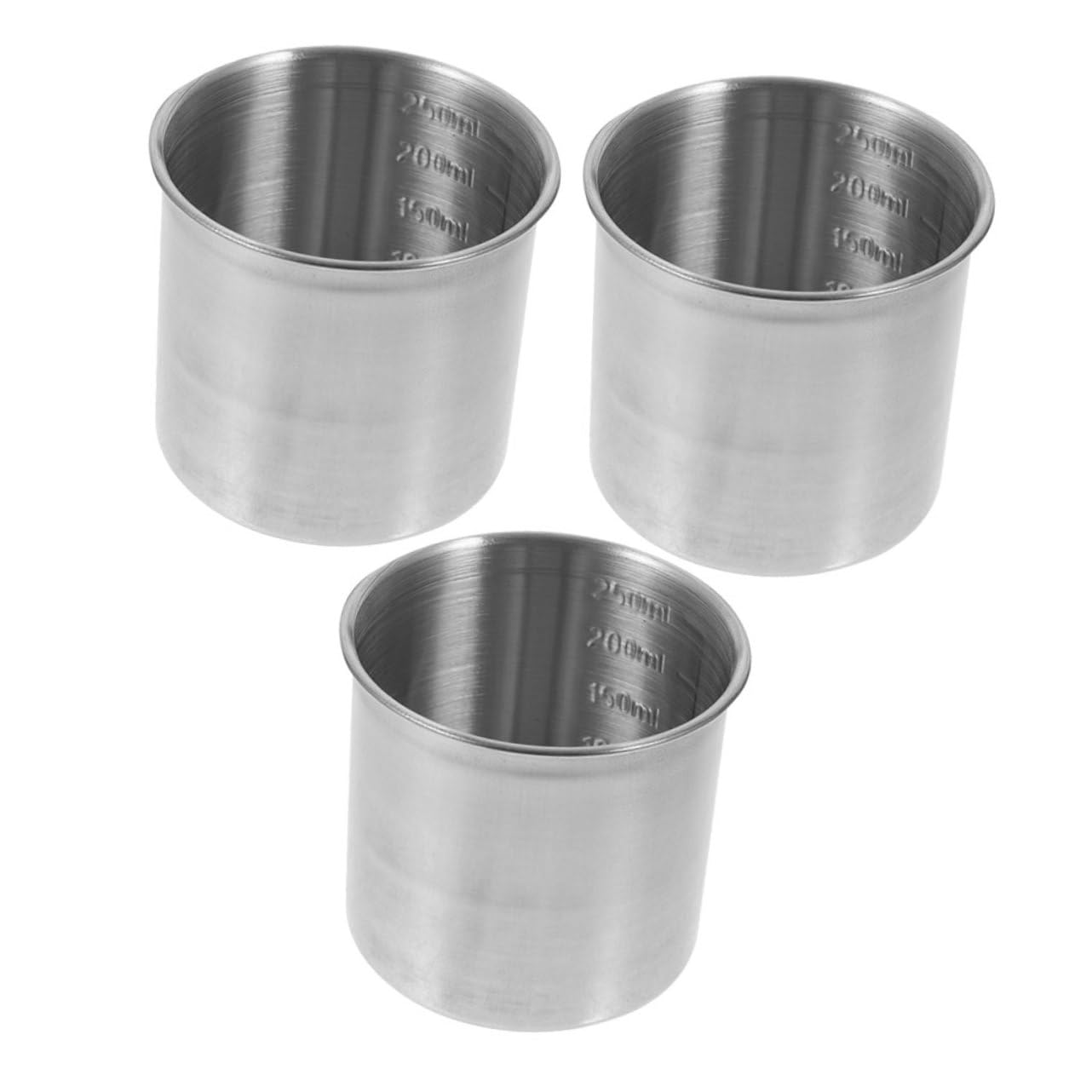 5 Ensembles Tasse À Mesurer Gobelet Doseur Tasses À Mesurer De Cuisson Tasse De Nourriture Sèche Centres De Table De Cuisine Bac À Glace Acier Inoxydable Silver 3 Pièces * 5 Ciieeo