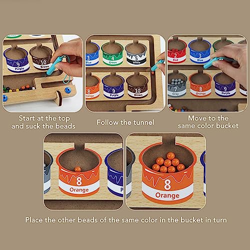 Labirinto magnético de cores e números, Tinta à base de água de bétula Bordas suaves Cantos Brinqued