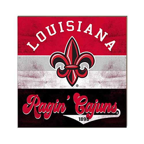 KH Sports Fan Multi Louisiana State Lafayette Ragin Cajuns 10"x10" Retro Color Sign, One Size