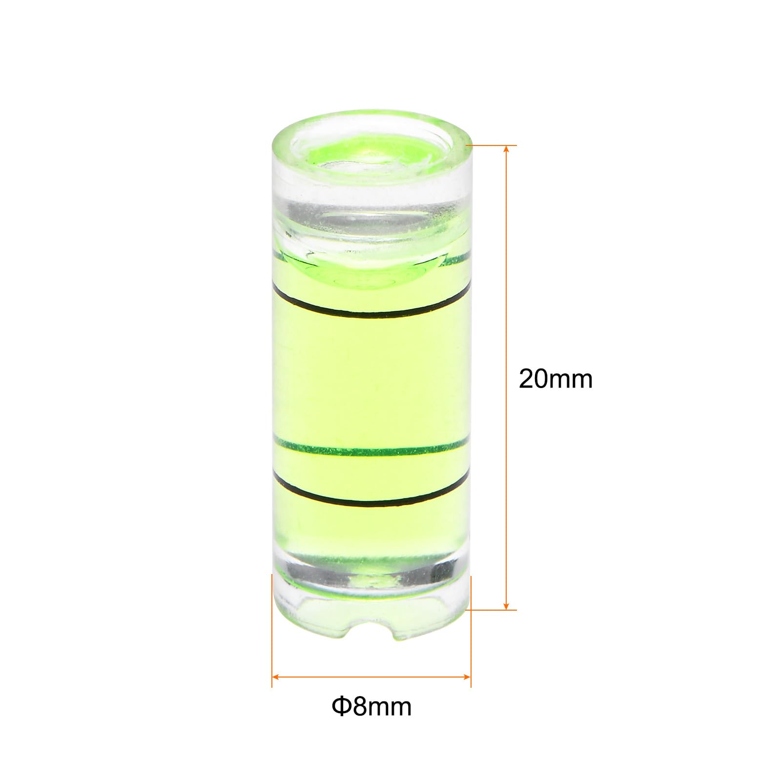QUARKZMAN 2pz Livella a Bolla Cilindrica 8x20mm Mini Livella a Bolla per Livellare Fotocamera, Treppiede, Telescopio, Officina, Cornice per Giradischi, Verde