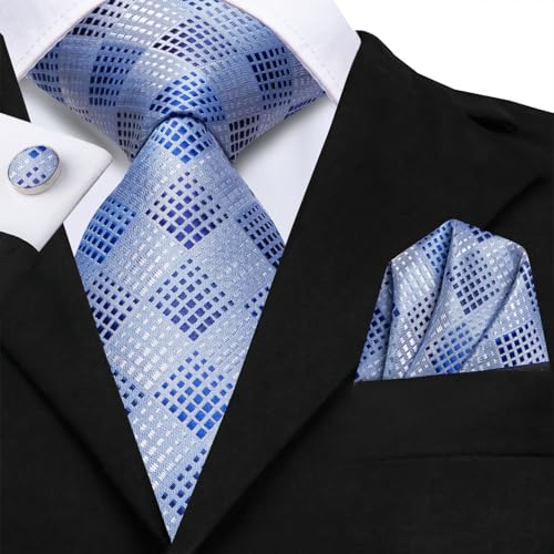 Image of Hi-Tie Men's Tie Sets Silk Paisley Striped Necktie Pocket Square Cuff-links Sets Wedding Business Holiday