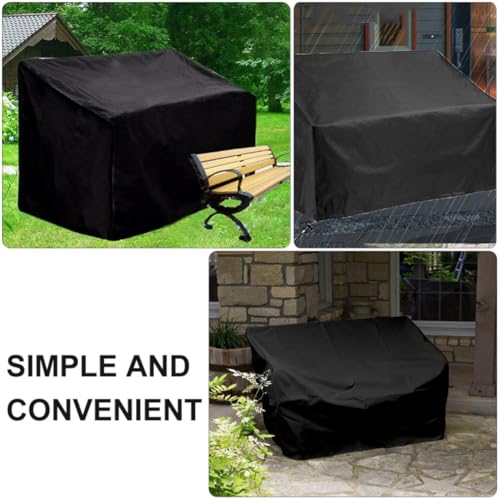 Funda para banco de jardín Uonlytech de tela Oxford negra protectora 7