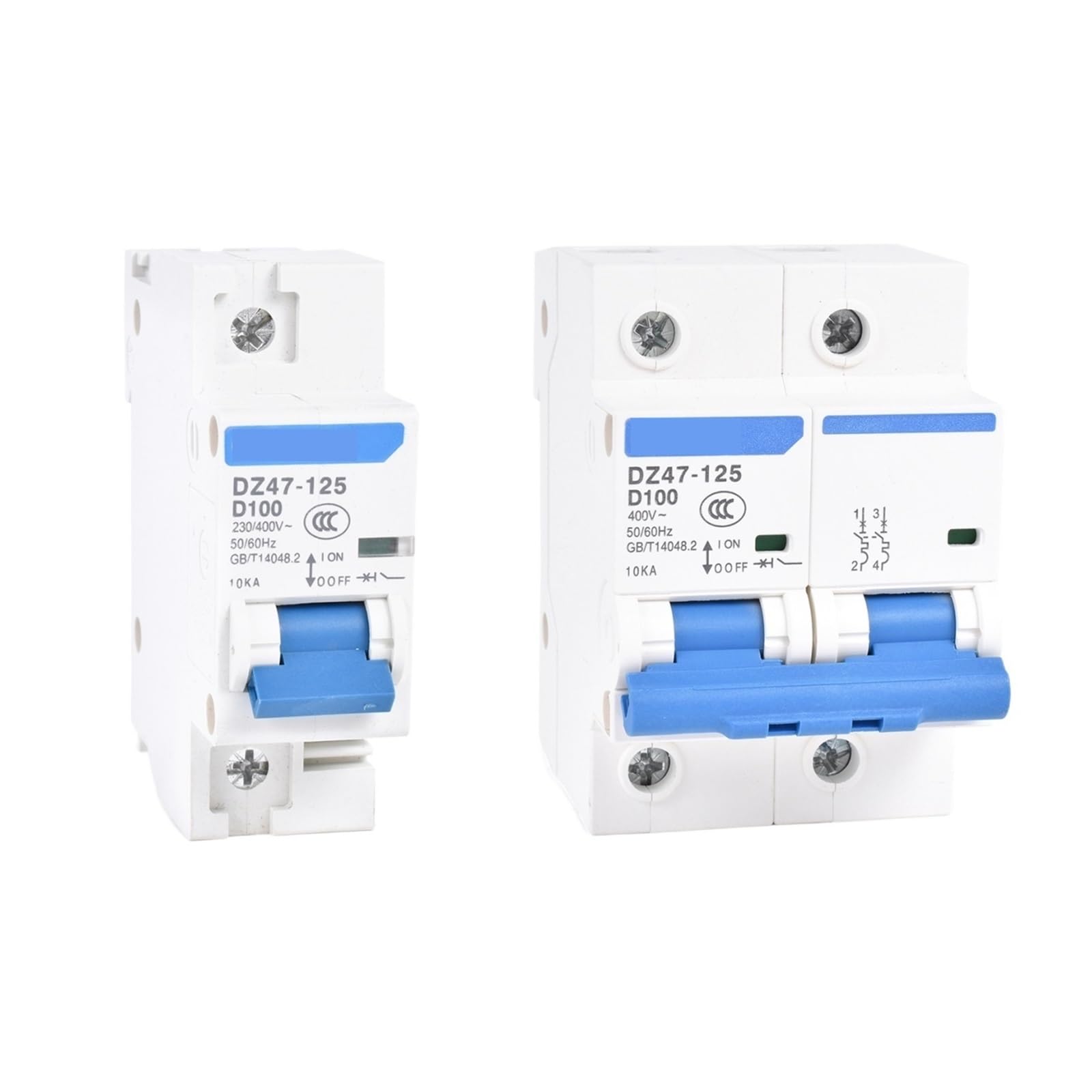 Disjoncteur DZ47-125 C 100A pour rail DIN interrupteur d'air bipolaire AC 230V 400V