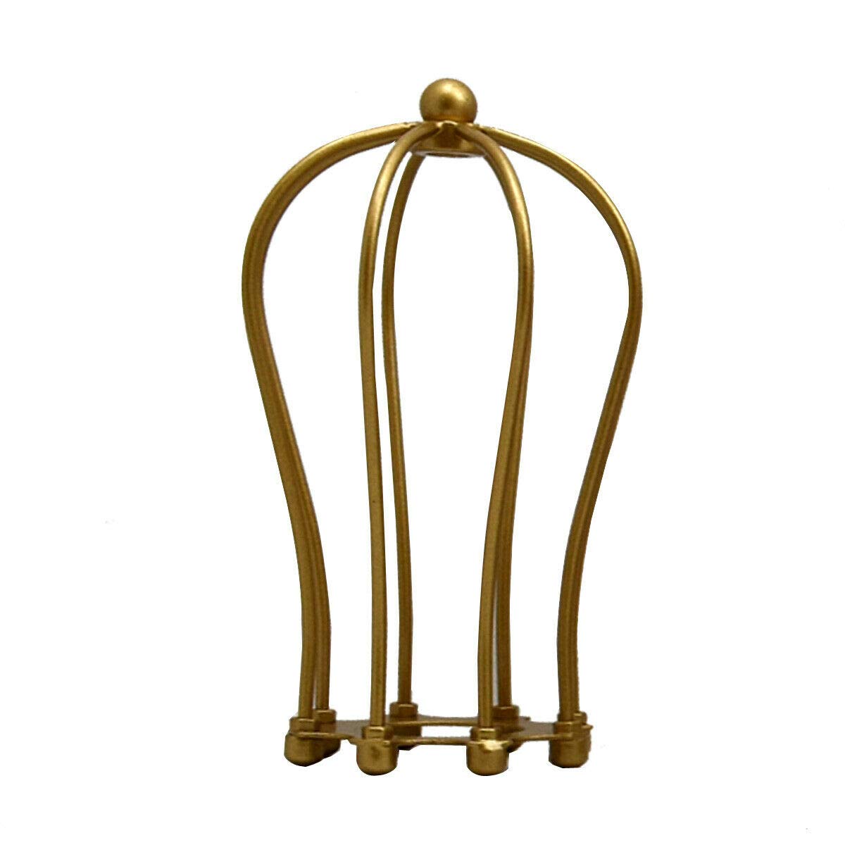 17cm H × 14cm W Gold Balloon Shape Industrial Metal Wire Lampshade for Ceiling Lights with Easy Fit Industrial Vintage Pendant Lamp Shade Frame for Kitchen Bedroom Living Room Café and Bar — image 1