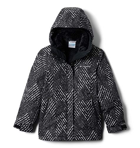 Columbia Youth Girls Bugaboo II Fleece Interchange Jacket, Black Chevron Print, Medium