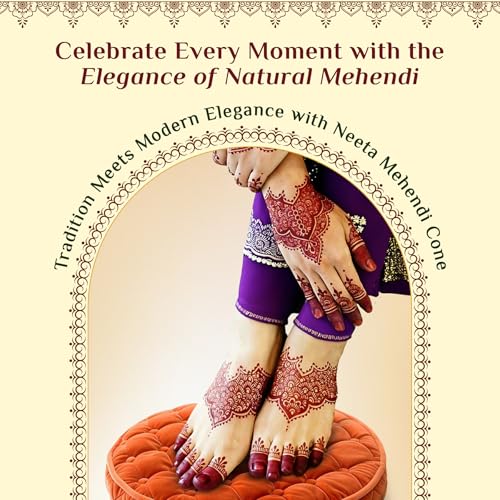 Image of Neeta Mehendi Cone Ready-to-Use 2 x 20g Henna Cones for Hand Designs Bridal Wedding Dulhan Mehndi Natural Temporary Body Art