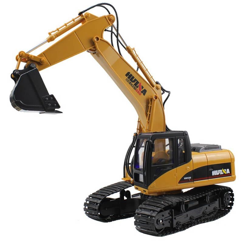 Huina CY1535 2.4G 15ch RC Excavator with Die Cast Bucket Constuction Vehicle, Yellow