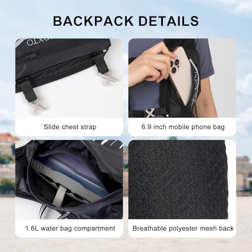 Image of INOXTO Running Hydration Vest Backpack,Lightweight Insulated Pack with 1.5L Water Bladder Bag Daypack for Trail Hiking Running Cycling Race Marathon for Women Men