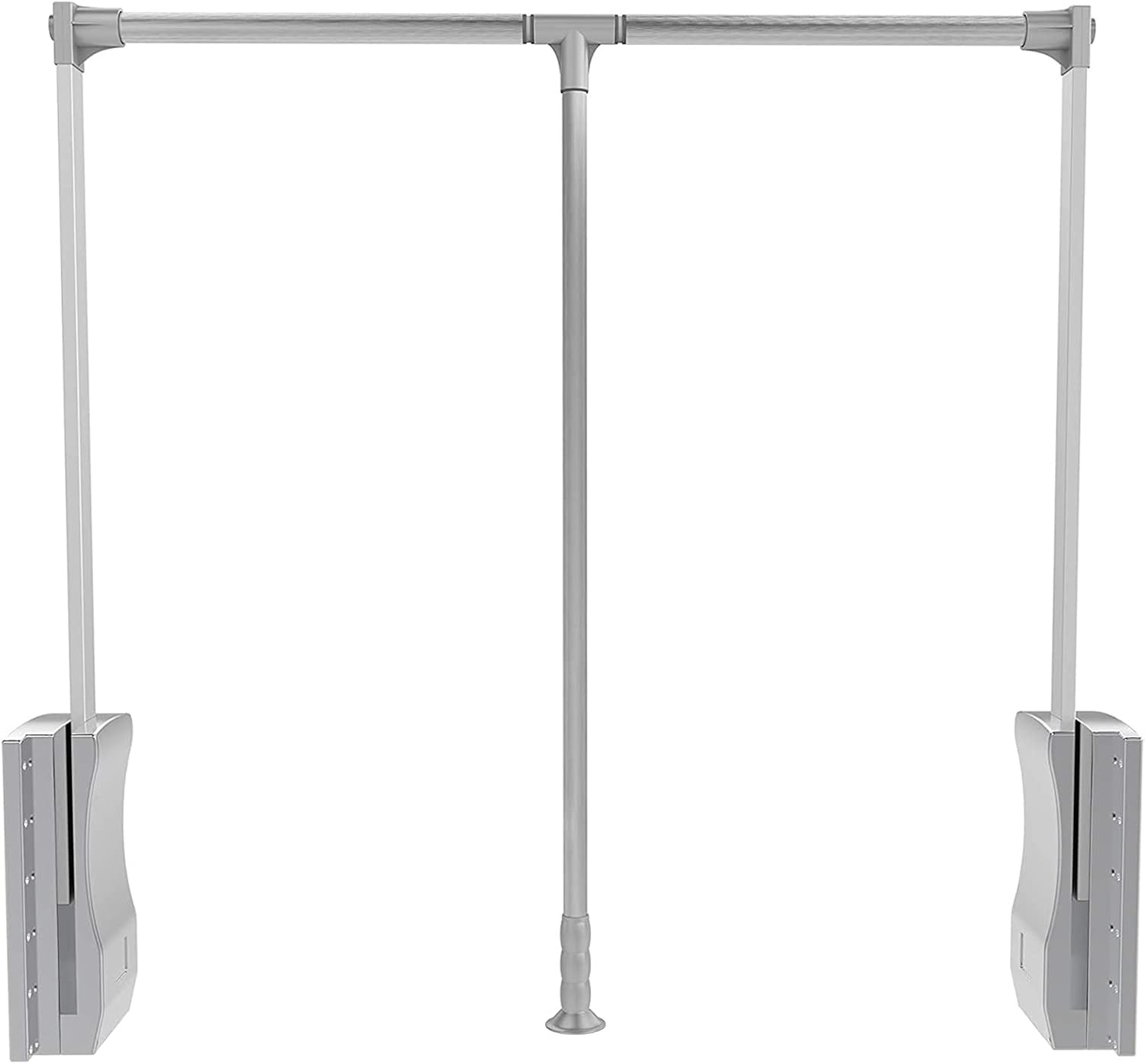 Adjustable Pull-Down Wardrobe Hanger, Aluminium Wardrobe Lift Hanger Organizer Storage System Soft Return Space Saving, Damping Buffer Device, 70 lb Weight Rating (Size : 830-1150mm)