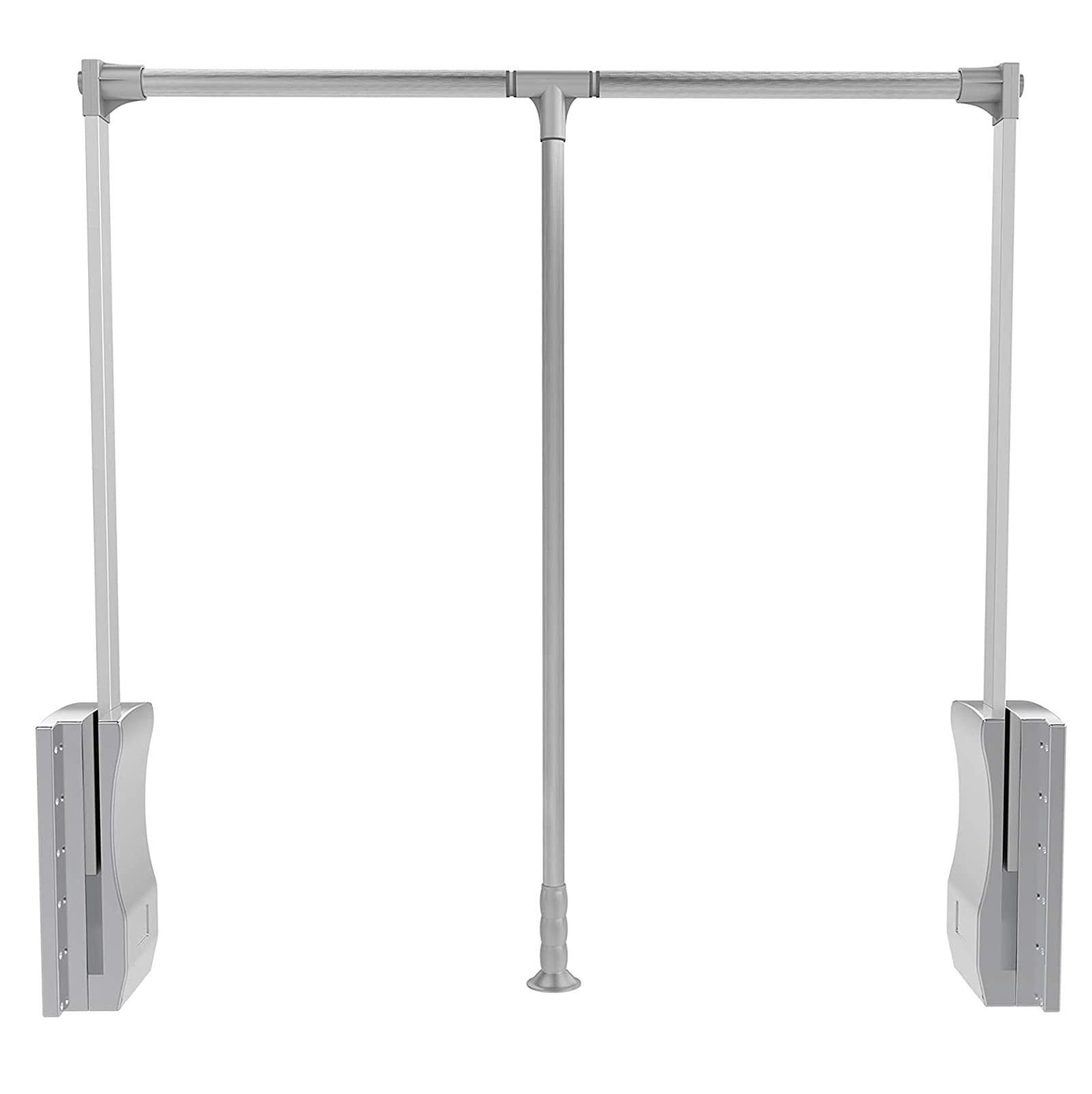 Regulowany aluminiowy wysuwany wieszak na ubrania z systemem Soft-Close Oszczędzający miejsce, tłumik wibracji, nośność 70 LB, odpowiedni do szafek 560 A