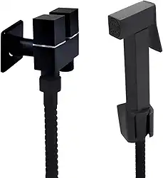 Ducha Higiênica, Registro Saída Dupla E Flexível 1,5m Preta