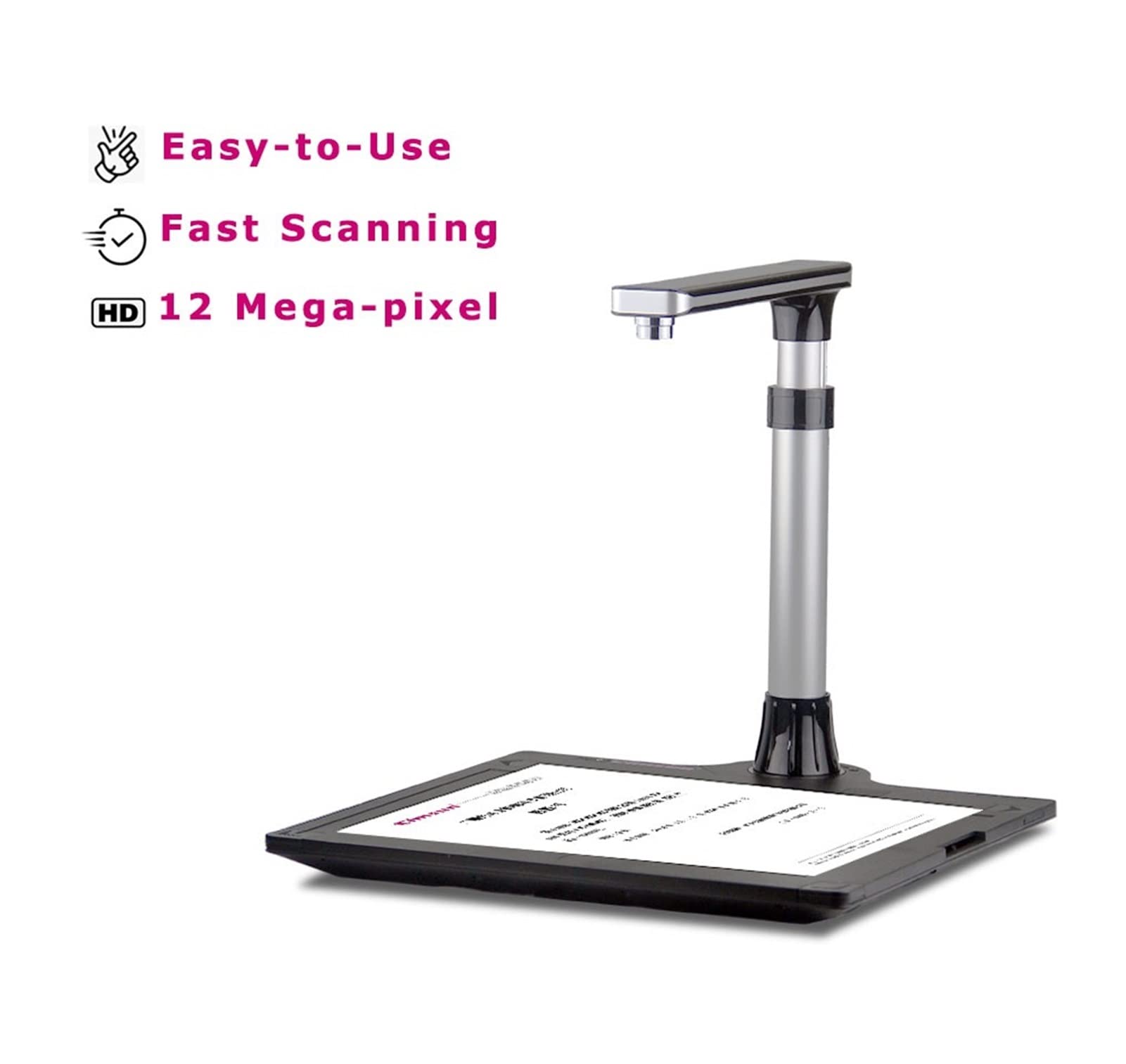 Cimsun Book Dokument Camera W1600 Pro Scanner, 16 mega-piksel, kamera HD, Rozmiar uchwycenia A3, A4, Angielskie oprogramowanie do biura Uchwyć najpiękniejsze szczegóły