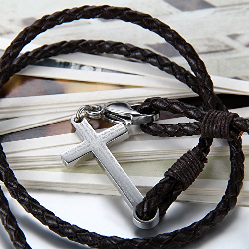 Flongo Bracciale Braccialetto in Pelle per Uomo