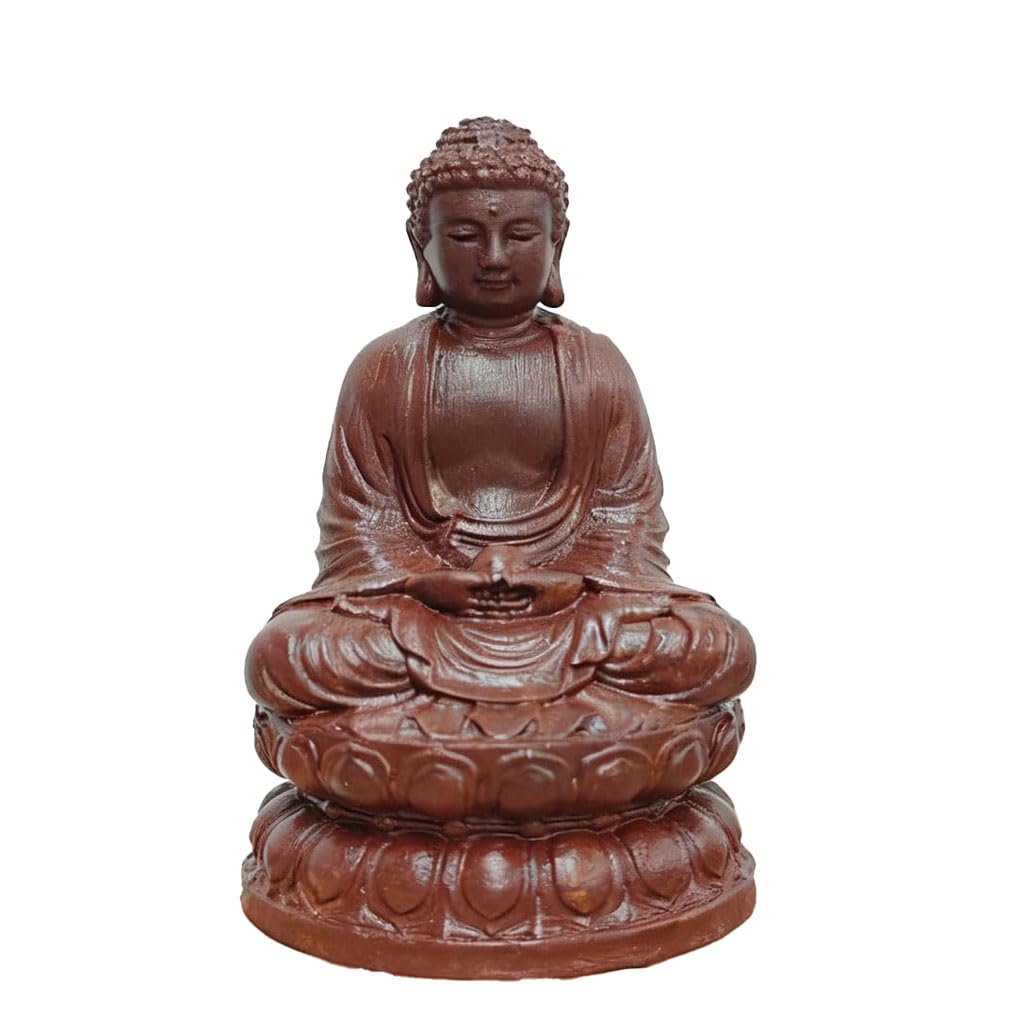 DFJLWKE Resin Serene Buddha Statue small in Lotus Pose Statue Ornament Ideal for Home Office and Car Decor