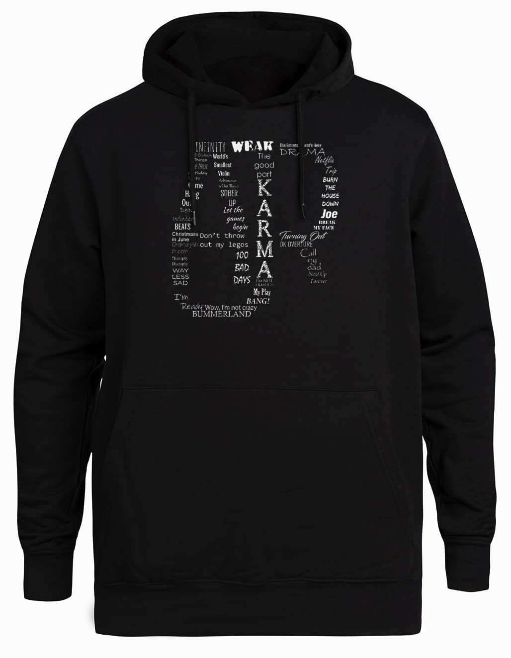 Ajr Typograhpic Felpa con Cappuccio Nera Unisex Giacca con Cappuccio Ecologica
