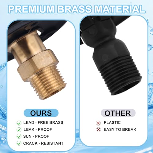 Image of BOXOB RV City Water Inlet with Brass Check Valve, 3 /4 inch NH Female to 1 /2 inch NPT Male RV Fresh Water Inlet Filter Connection Replacement for Camper Trailer Motorhome (Black)