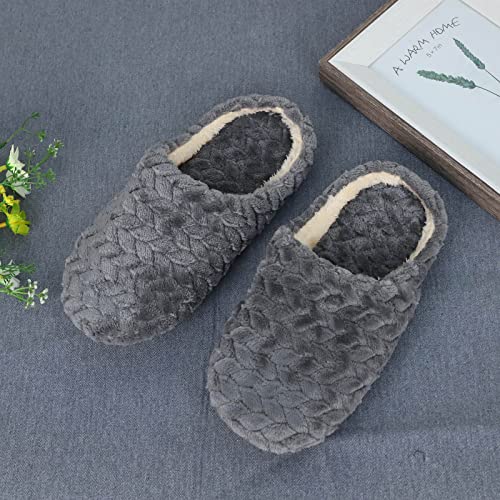 Slippers For Women Fuzzy Unisex Mens Womens Cozy Memory Foam Scuff Slipper Casual Slip On Warm House Shoes Indoor Outdoor Home Slides With Arch Support Rubber Sole2
