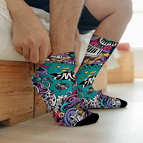 Image of Pehede Socks Mens Fun Dress Socks for Women Funny Novelty Crazy Design Socks