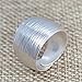 Sterling Silver Handmade Wide Convex Band Ring, Classic Semi-Shiny Finish Wrap Band, Adjustable to Sizes 6-11, Can fit Also as Thumb ring, Gift for Her