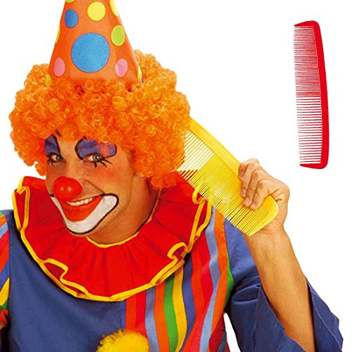 Amakando Peine gigante XXL amarillo para disfraz de payaso, accesorio afro, artículo de broma Cover