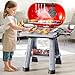 NIPLOOOW Kids Kitchen Toy Set, Kids BBQ Grill Kitchen Playset with Smoke, Sound & Light, 2-Layer Barbecue Indoor Outdoor Play Grill Toy Gift for Toddler Girl Boy Toy 3 4 5 6 7 8 Year Old