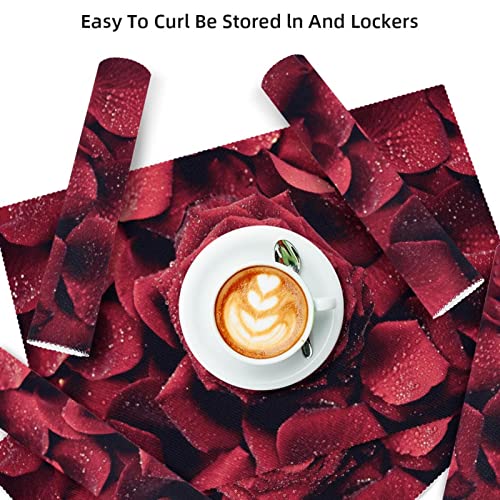 Lot de 6 sets de table roses rouges 30x45 cm lavables pour dîner - 4