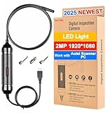 Autel MaxiVIDEO MV108S Digital Inspection Camera - 2MP 1080P, Up of MV108/MV105S, IP67 Waterproof Industrial Endoscope, 8 LED Lights (Hook/Mirror/Magnet Included), Work w/PC & Autel Scanners