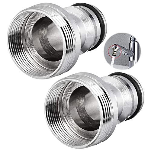 Silber Messing Wasserhahn Verbinder 2 Stk Brass Quick Coupling Thread Faucet Adapter Innendurchmesser 21mm Außendurchmesser 23mm Für Die Installation Des Wasserhahnverbindungsadapters Verwendet Cover