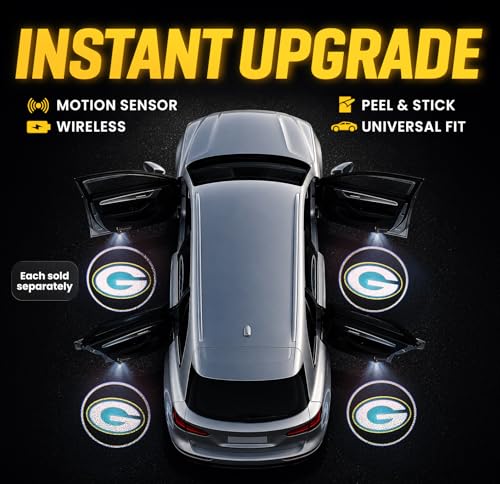 Image of LED Car Door Light - Officially Licensed NFL Wireless Projector - Show Your Team Pride - Battery Powered, Easy Install