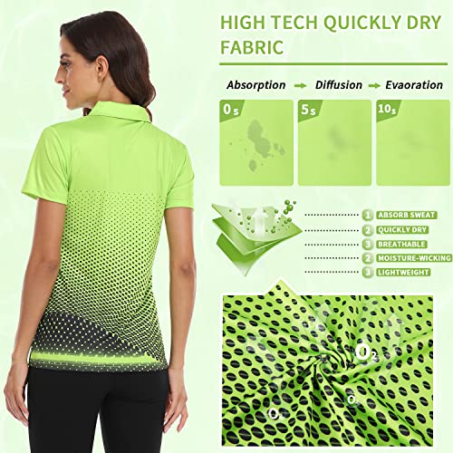 Little Beauty Women's Golf Polo T Shirts Short Sleeve Collared Lightweight Moisture Wicking Athletic Print Tennis T-Shirts #TOP3
