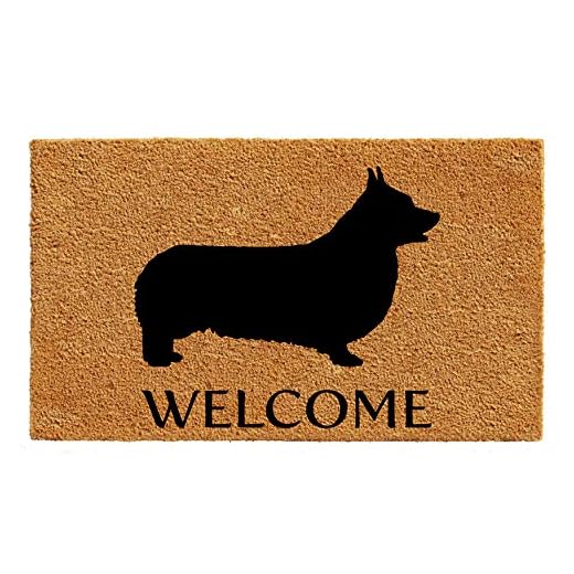 Calloway Mills AZ105612436 Pembroke Welsh Corgi Doormat 24" x 36", Natural/Black
