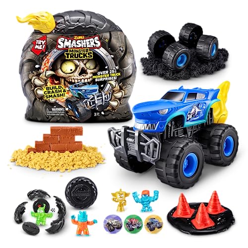 ZURU SMASHERS- Smashers Surprise-Monster Playset (Shark Truck) Sorpresa Car, Juguete Coleccionable de Coche de Carreras, Liso, Color tiburón, Speedster (74103D)