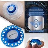 Flexible Guard Sensor Shield for Dexcom G7 Cgm Transmitter + 5 Adhesive Overlay Cover Patches (Blue)