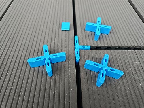 Patio Leveling Spacer 5/8 inch Height 15mm Patio Paver Leveling Clips Blue Color Outdoor Bricklaying Spacer with Breaking Point Become T Spacer Masonry Floor Spacer - Image 2