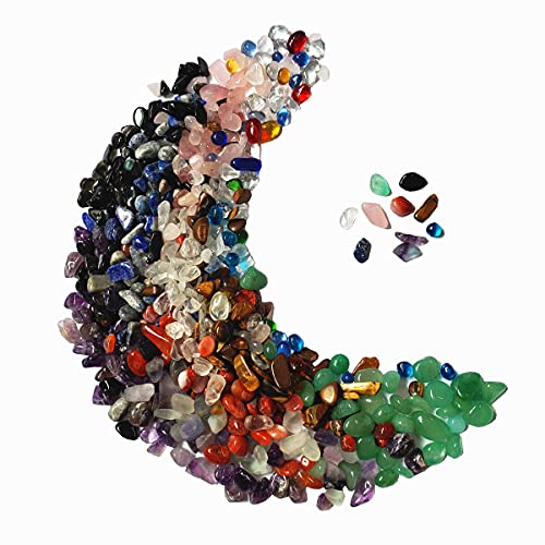 SeeuFun Assorted Mini Crystal Stone Tumbled Chips, Fluorite, Tiger\'s Eye, Rose Quartz, Amethyst (1/2 Pound) - Thumbnail 5