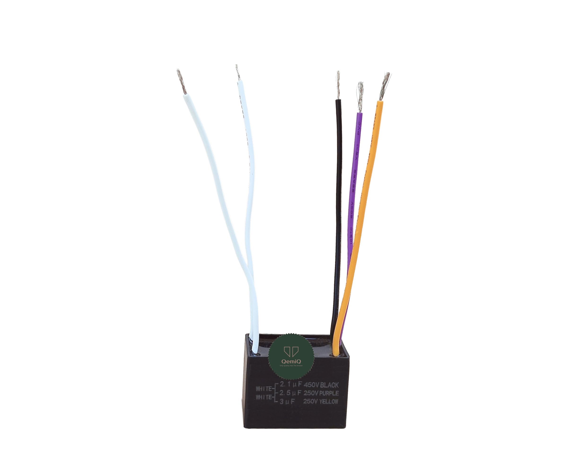 QemiQ® -Ceiling Fan Capacitor "5 Wire 2.1uf/2.5uf/3uf" 50/60Hz - Square Shape (black)-image-33