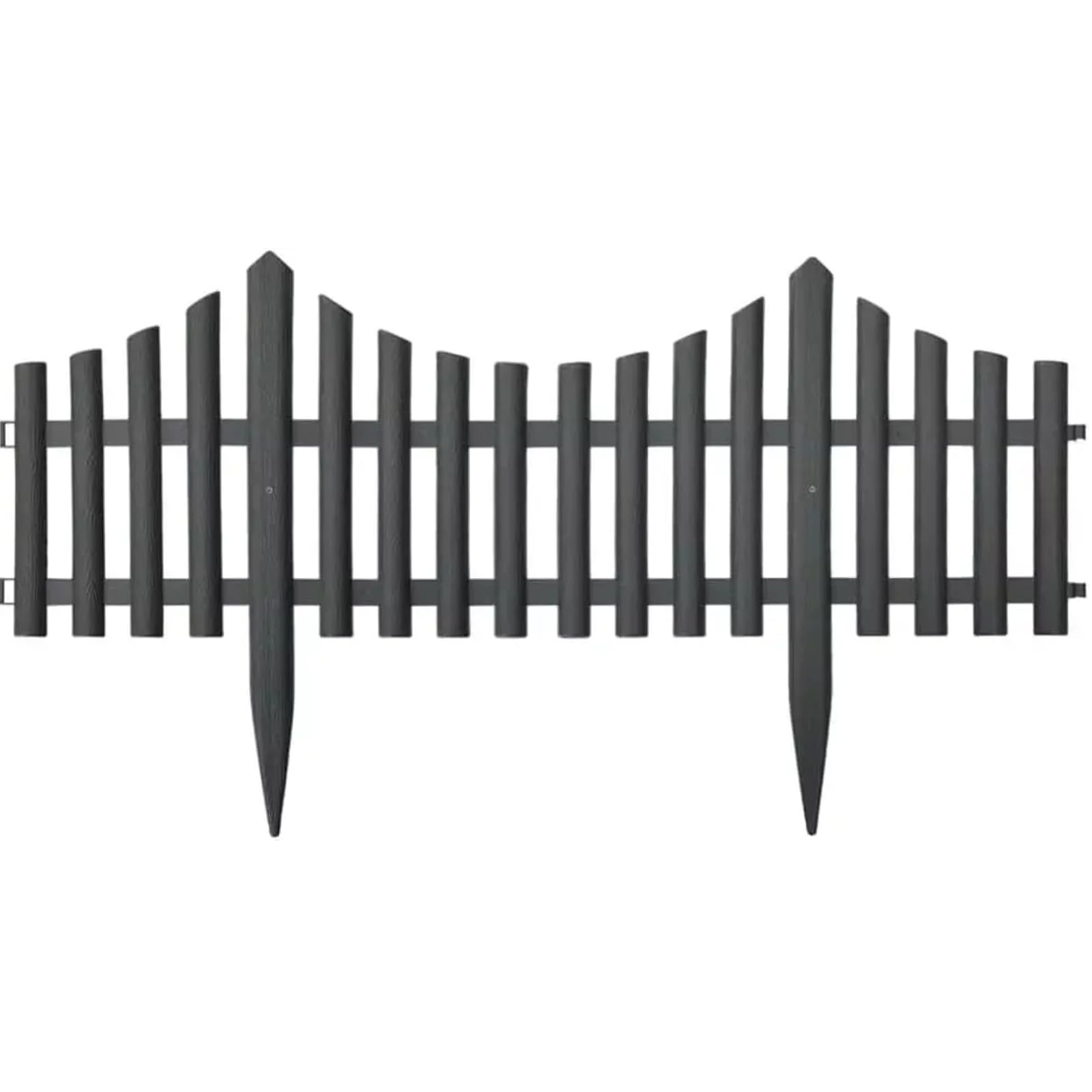 10PCS Black Lawn Border Fence – Interlocking Plastic Wooden Effect Picket Edging Panels for Garden Borders, Pathways, Landscaping & Decorative Lawn Edging – 60cm x 33cm Weather-Resistant Durable Panel