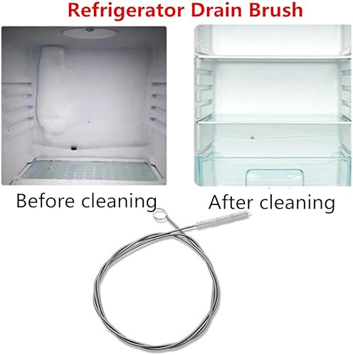 Miniatura 5 de Cepillo limpiador de tubería flexible extra largo de 60 pulgadas, herramienta de limpieza de refrigerador, tubo de drenaje de acero inoxidable para