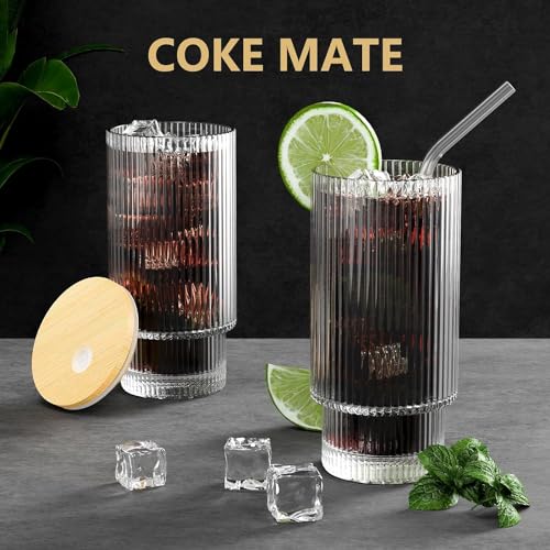 Image of Glass Mug with Bamboo Lid and Straw,for Cold Drinks, Smoothies, Coffee(Pack of 1) (Glass Coffee Mug with Straw)