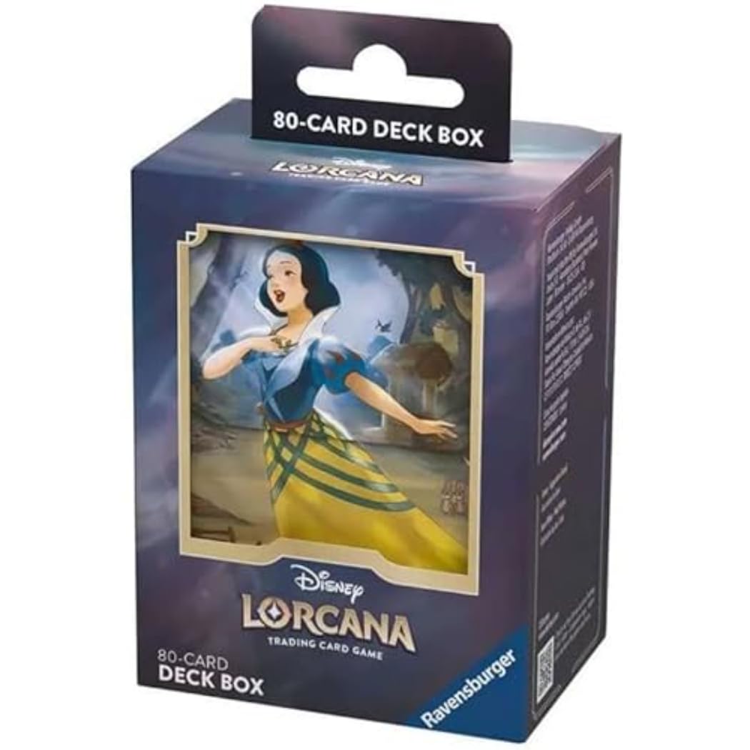 Ravensburger Disney Lorcana TCG Deck Box featuring Snow White – Well Wisher by Javi Salas | Securely Stores 80 Sleeved Cards | Durable & Portable Organizer for TCG Players | Ages 8+